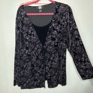 Velvet and silver blouse